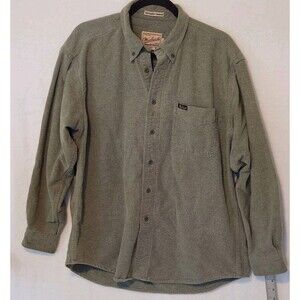 Woolrich Men's L Sportsman Chamois Flannel Shirt Sage Green Button Down